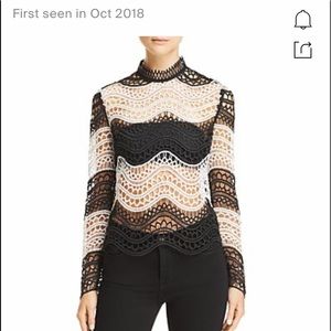 Happily Grey X Aqua Two-Tone Lace Top -